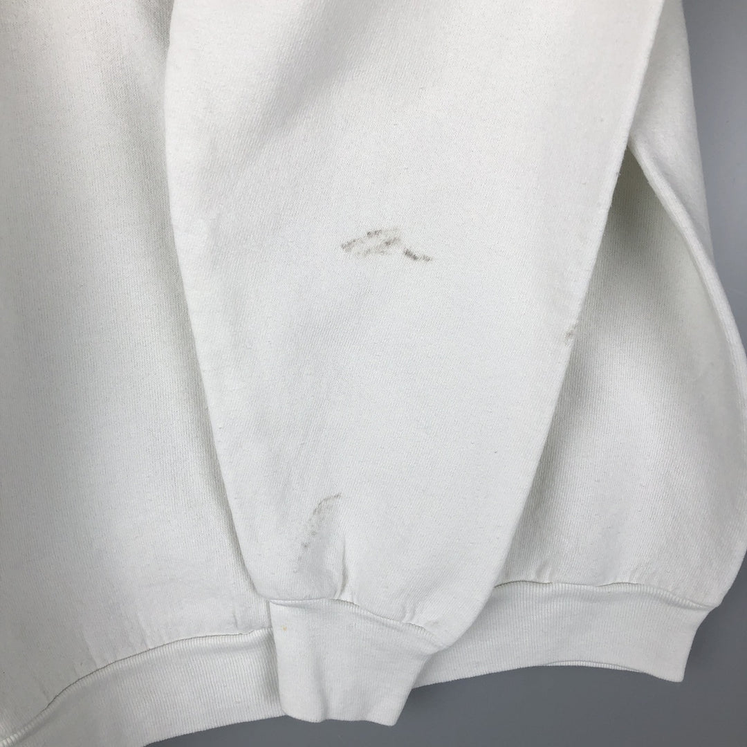 90'S Fruit of the Loom printed sweatshirt, made in the USA, men's size L, vintage cotton white type Vintage Second Hand