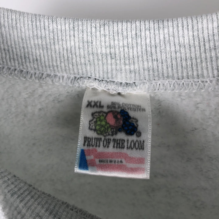 Vintage 90'S Fruit of the Loom souvenir print sweatshirt, made in the USA, men's size XXL cotton gray type Vintage Second Hand