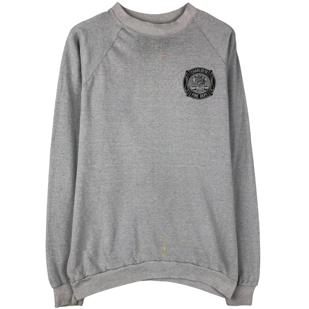 Vintage 80s-90'S TEE JAYS printed sweatshirt, made in the USA, men's size XL cotton gray type Vintage Second Hand