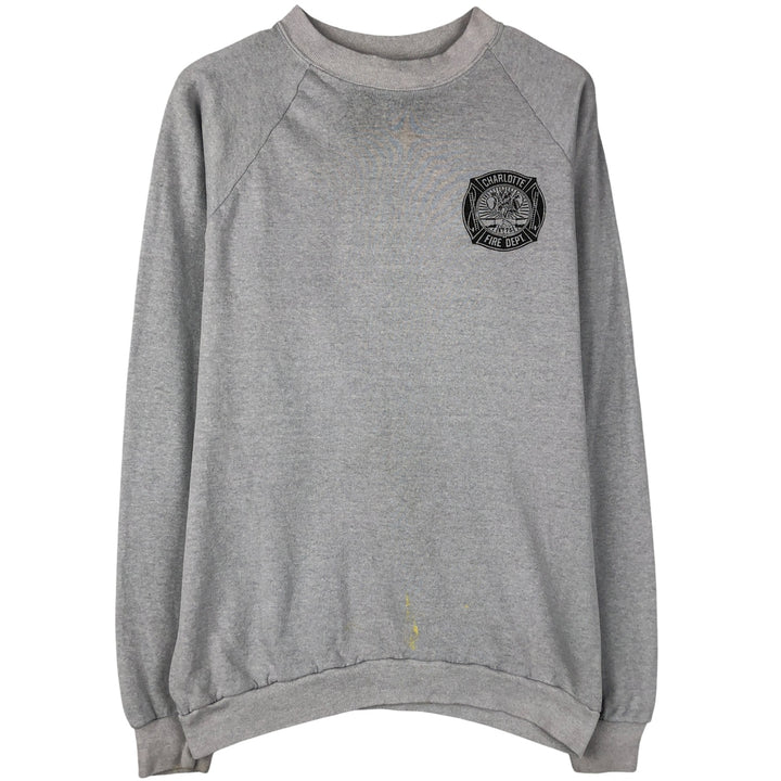 Vintage 80s-90'S TEE JAYS printed sweatshirt, made in the USA, men's size XL cotton gray type Vintage Second Hand