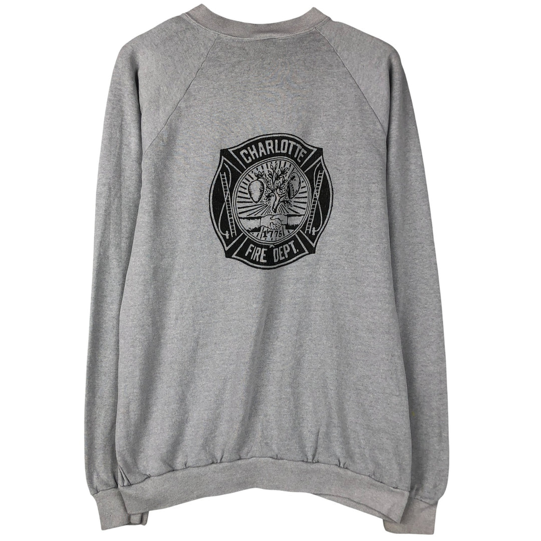 Vintage 80s-90'S TEE JAYS printed sweatshirt, made in the USA, men's size XL cotton gray type Vintage Second Hand