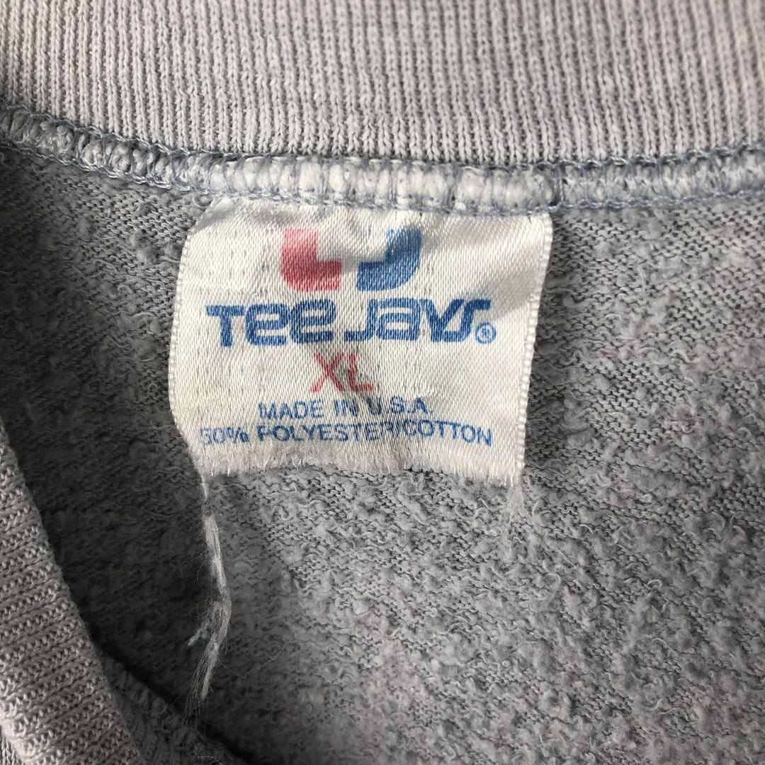Vintage 80s-90'S TEE JAYS printed sweatshirt, made in the USA, men's size XL cotton gray type Vintage Second Hand