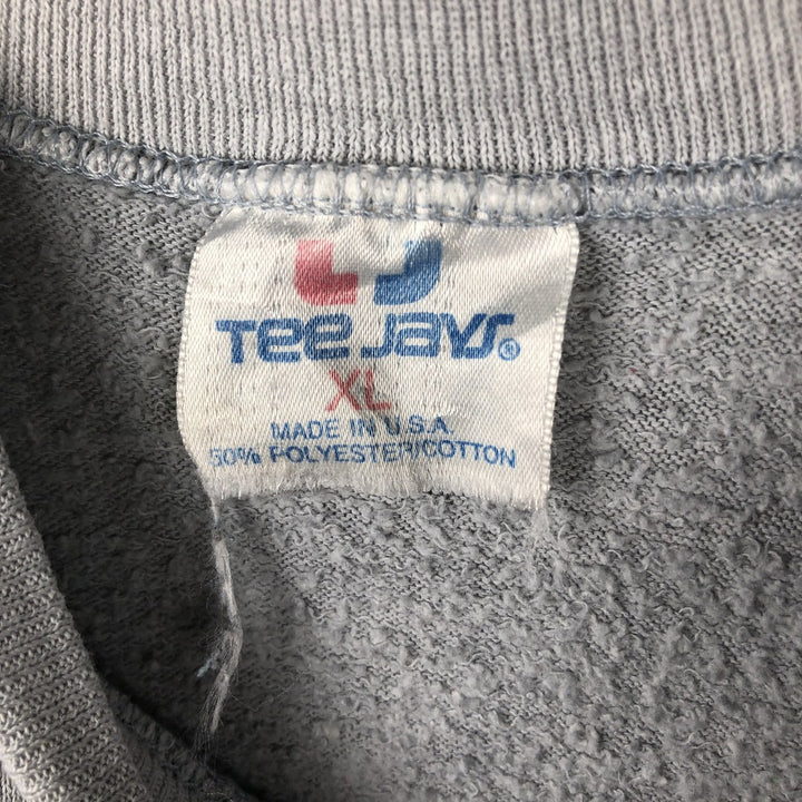 Vintage 80s-90'S TEE JAYS printed sweatshirt, made in the USA, men's size XL cotton gray type Vintage Second Hand