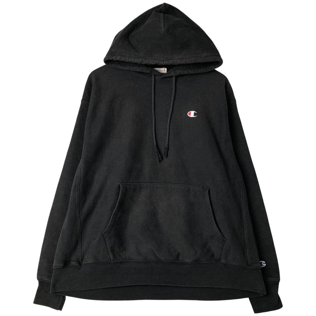 Champion REVERSE WEAVE Reverse Weave Sweat Pullover Hoodie Men's XL cotton black type Vintage Second Hand