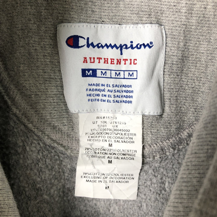 Champion Authentic Sweatshirt Pullover Hoodie, Men's Size M cotton gray type Vintage Second Hand