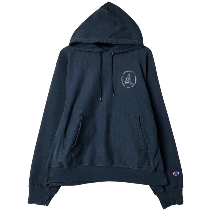 00'S Champion PREMIUM REVERSE WEAVE Premium Reverse Weave Sweat Pullover Hoodie Men's XL unclear navy blue type Vintage Second Hand