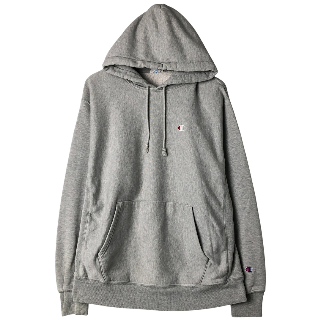 Champion Reverse Weave Replica Single Color Tag Sweat Pullover Hoodie Men's L Size cotton gray type Vintage Second Hand