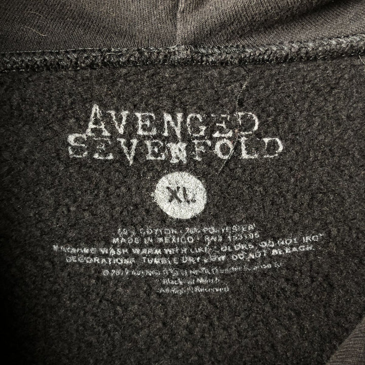AVENGED SEVENFOLD Avenged Sevenfold Band Sweatshirt Full Zip Hoodie Men's XL cotton black type Vintage Second Hand
