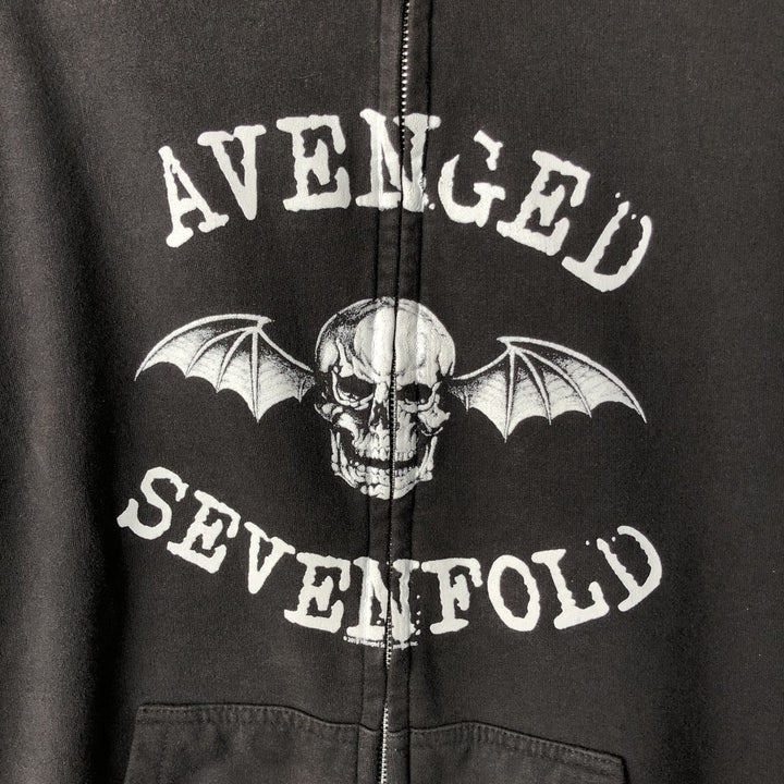AVENGED SEVENFOLD Avenged Sevenfold Band Sweatshirt Full Zip Hoodie Men's XL cotton black type Vintage Second Hand