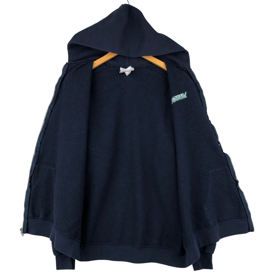 Vintage 90'S Lee Advertising full-zip sweatshirt, men's size XL cotton navy blue type Vintage Second Hand
