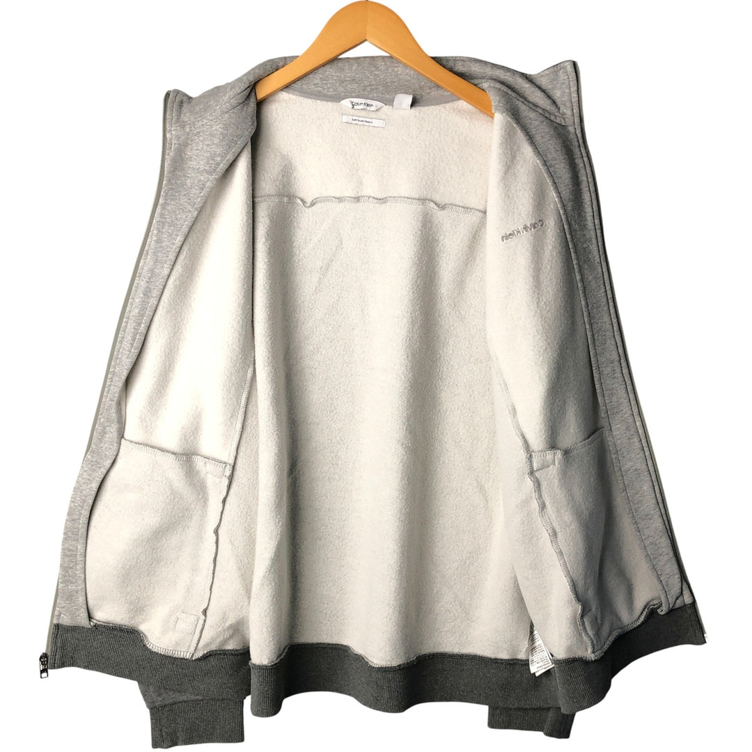 2000s~ Calvin Klein Soft Touch Fleece Full-Zip Sweatshirt, Men's XL cotton gray type Vintage Second Hand