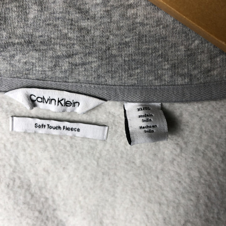 2000s~ Calvin Klein Soft Touch Fleece Full-Zip Sweatshirt, Men's XL cotton gray type Vintage Second Hand