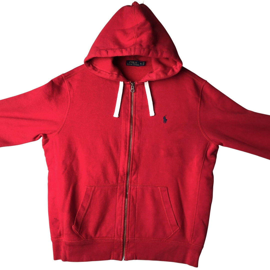 Ralph Lauren POLO RALPH LAUREN Sweat Full Zip Hoodie Men's XL cotton red type Vintage Second Hand