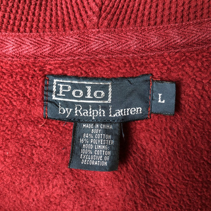 Ralph Lauren POLO by Ralph Lauren Sweat Full Zip Hoodie Men's L size cotton wine-red Vintage Second Hand