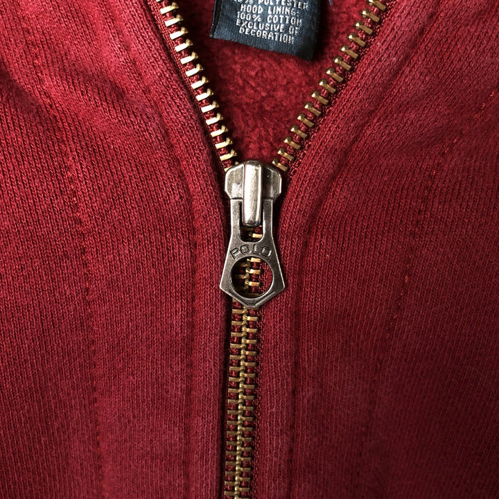 Ralph Lauren POLO by Ralph Lauren Sweat Full Zip Hoodie Men's L size cotton wine-red Vintage Second Hand