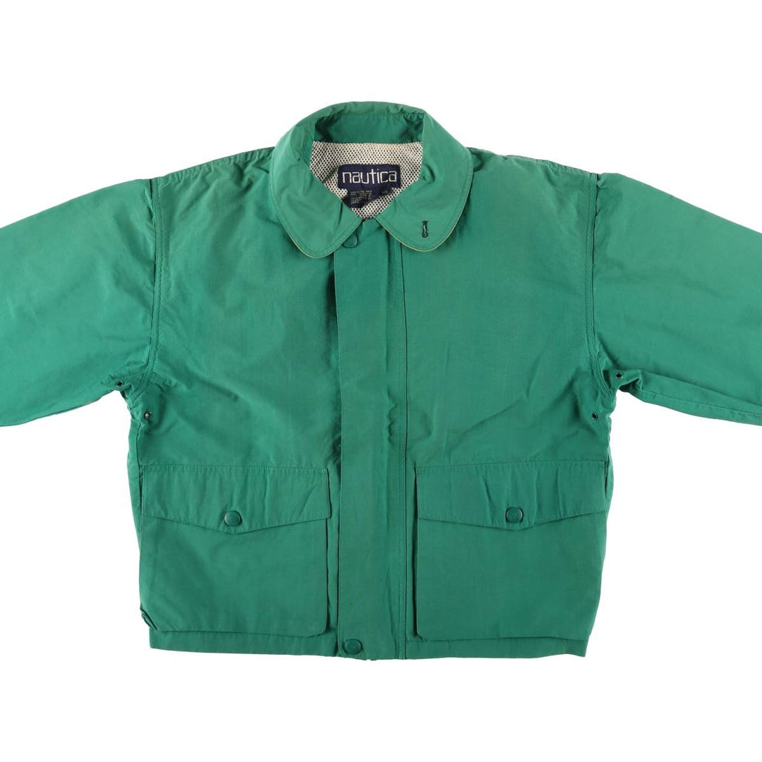 90'S Nautica sailing jacket, men's size L, vintage cotton green type Vintage Second Hand