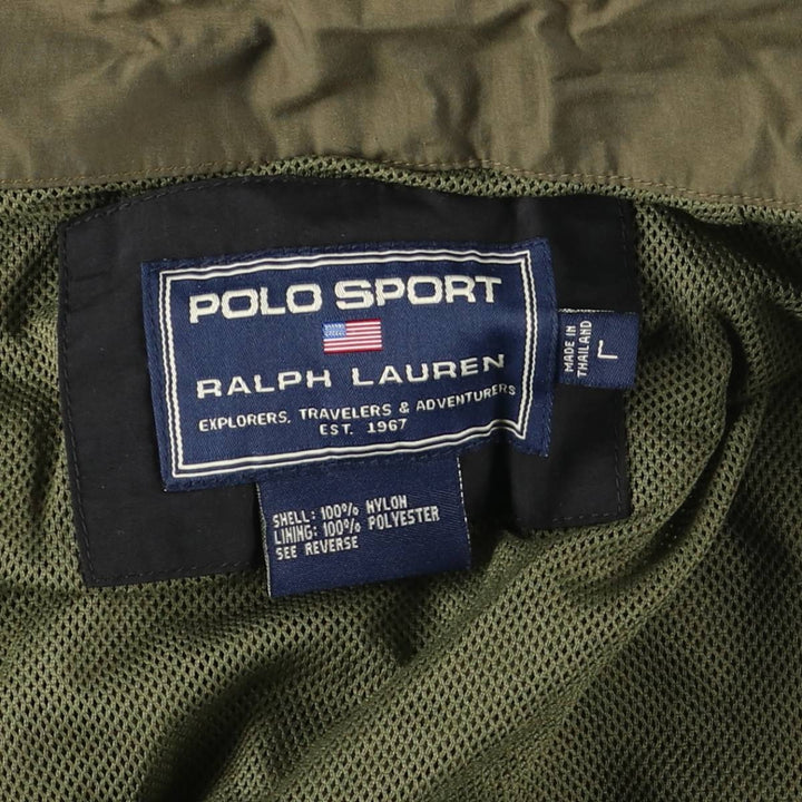 Vintage 90'S Ralph Lauren Polo Sport nylon jacket, size L, men's Nylon black type Vintage Second Hand