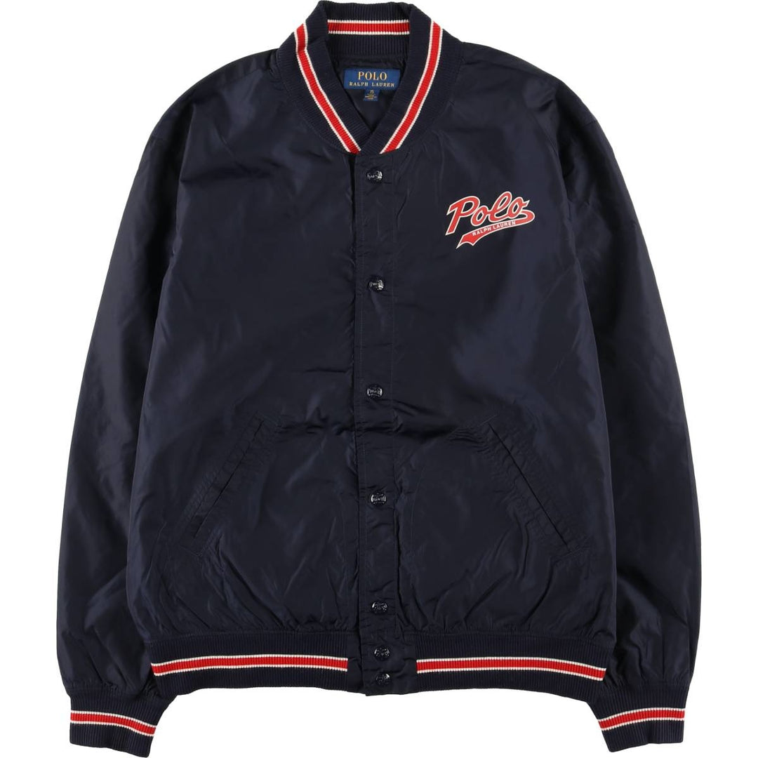 Ralph Lauren POLO RALPH LAUREN Nylon Varsity Jacket, Men's XL Nylon navy blue type Vintage Second Hand