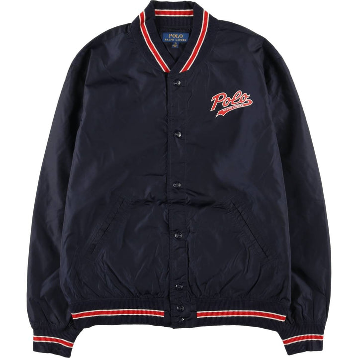Ralph Lauren POLO RALPH LAUREN Nylon Varsity Jacket, Men's XL Nylon navy blue type Vintage Second Hand