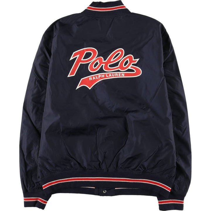 Ralph Lauren POLO RALPH LAUREN Nylon Varsity Jacket, Men's XL Nylon navy blue type Vintage Second Hand