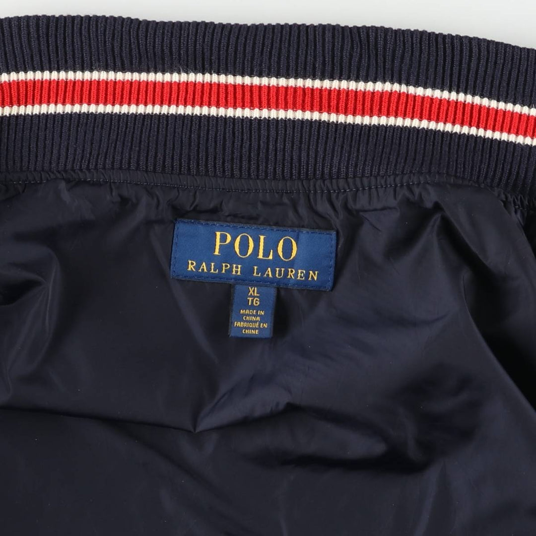 Ralph Lauren POLO RALPH LAUREN Nylon Varsity Jacket, Men's XL Nylon navy blue type Vintage Second Hand