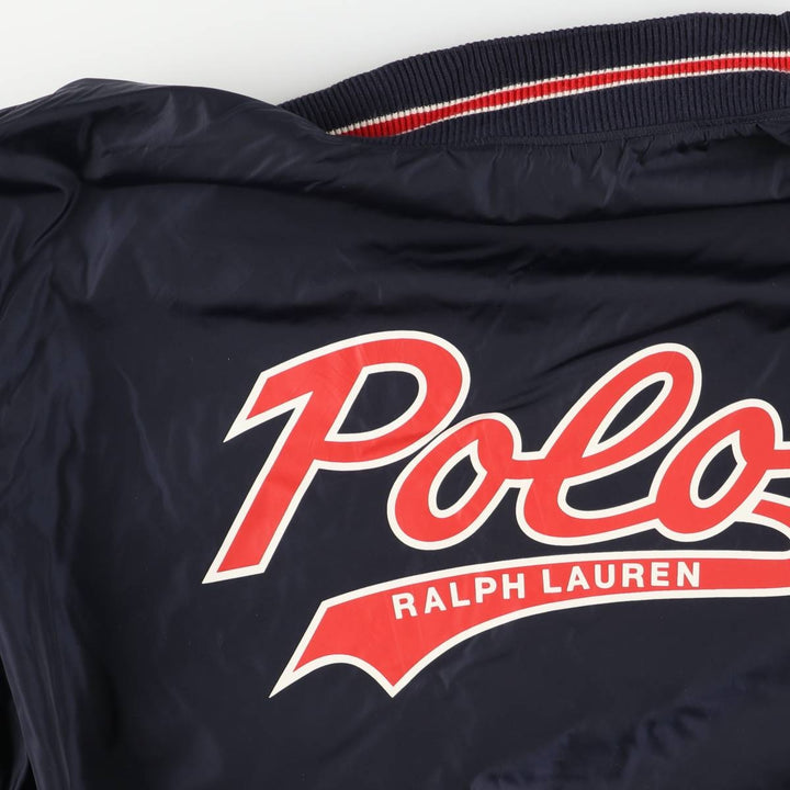 Ralph Lauren POLO RALPH LAUREN Nylon Varsity Jacket, Men's XL Nylon navy blue type Vintage Second Hand