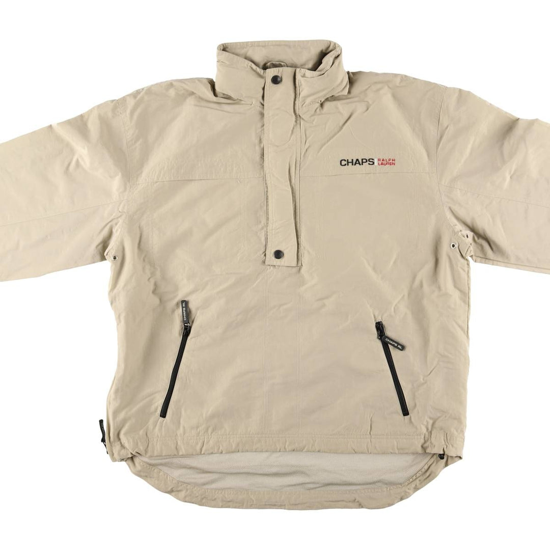 Ralph Lauren Chaps Anorak Jacket, Made in Russia, Men's Size L Nylon Beige type Vintage Second Hand