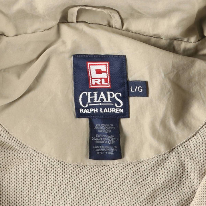 Ralph Lauren Chaps Anorak Jacket, Made in Russia, Men's Size L Nylon Beige type Vintage Second Hand