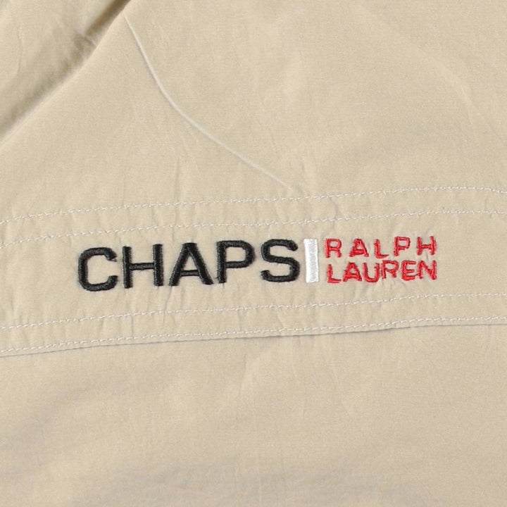 Ralph Lauren Chaps Anorak Jacket, Made in Russia, Men's Size L Nylon Beige type Vintage Second Hand