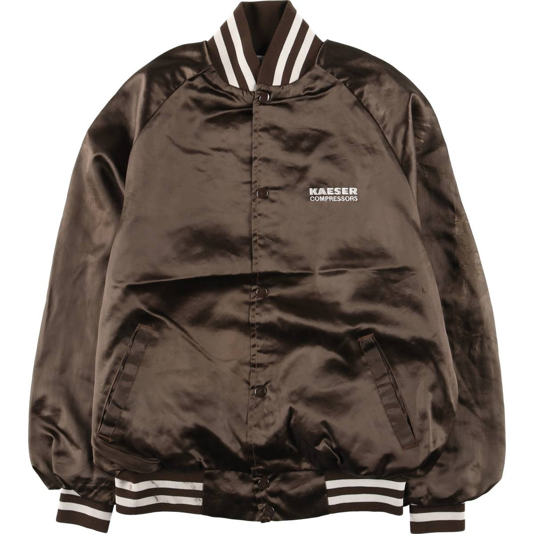 Vintage 1980s-1990'S West Ark Kaeser Kompressoren Advertising Nylon Blouson, Made in USA, Men's Size L Nylon brown type Vintage Second Hand