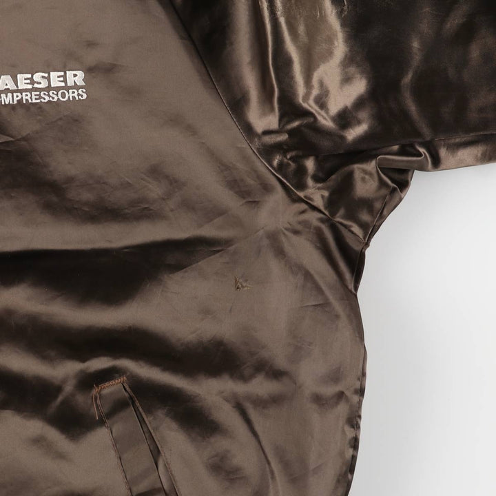 Vintage 1980s-1990'S West Ark Kaeser Kompressoren Advertising Nylon Blouson, Made in USA, Men's Size L Nylon brown type Vintage Second Hand