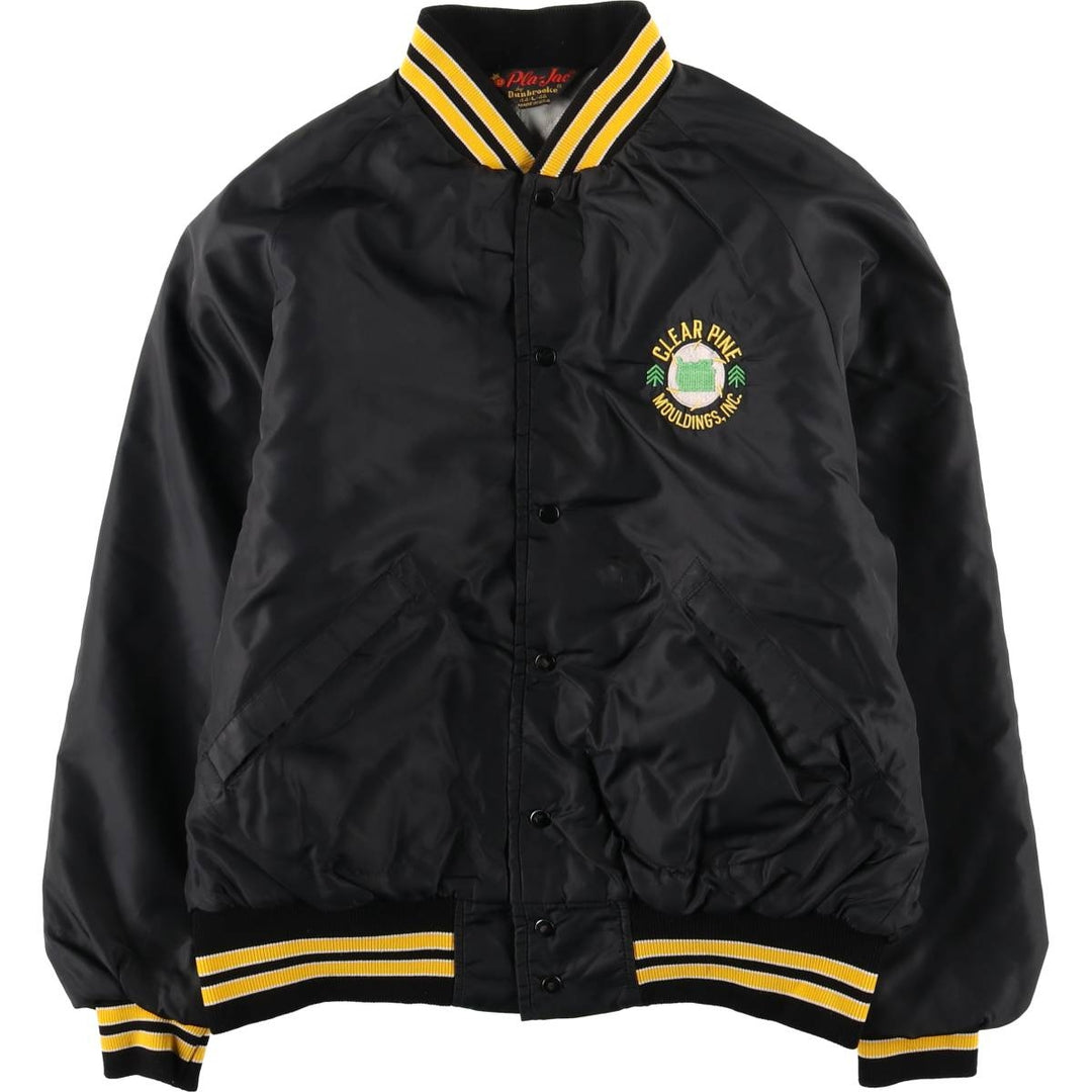 Pla-Jac Dunbrooke Padded Varsity Jacket, Made in USA, Men's Size L, Vintage unclear black type Vintage Second Hand