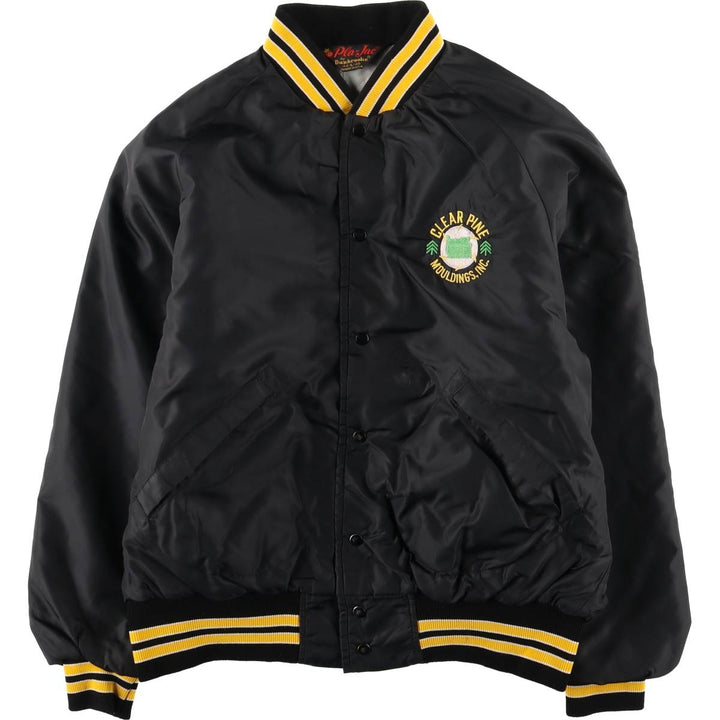 Pla-Jac Dunbrooke Padded Varsity Jacket, Made in USA, Men's Size L, Vintage unclear black type Vintage Second Hand