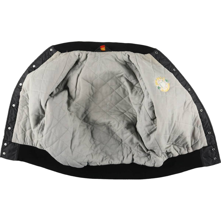 Pla-Jac Dunbrooke Padded Varsity Jacket, Made in USA, Men's Size L, Vintage unclear black type Vintage Second Hand