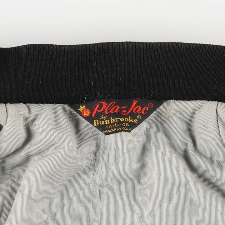 Pla-Jac Dunbrooke Padded Varsity Jacket, Made in USA, Men's Size L, Vintage unclear black type Vintage Second Hand
