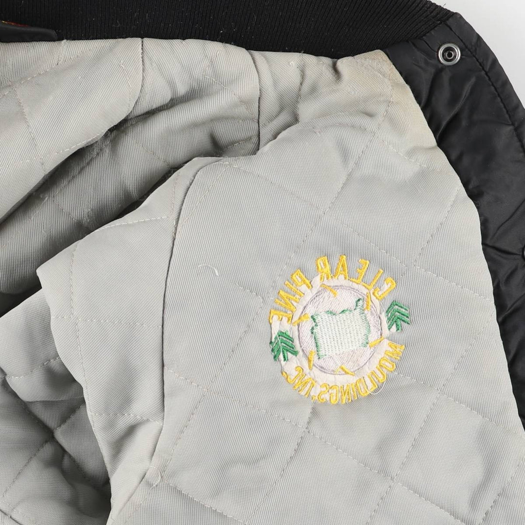 Pla-Jac Dunbrooke Padded Varsity Jacket, Made in USA, Men's Size L, Vintage unclear black type Vintage Second Hand