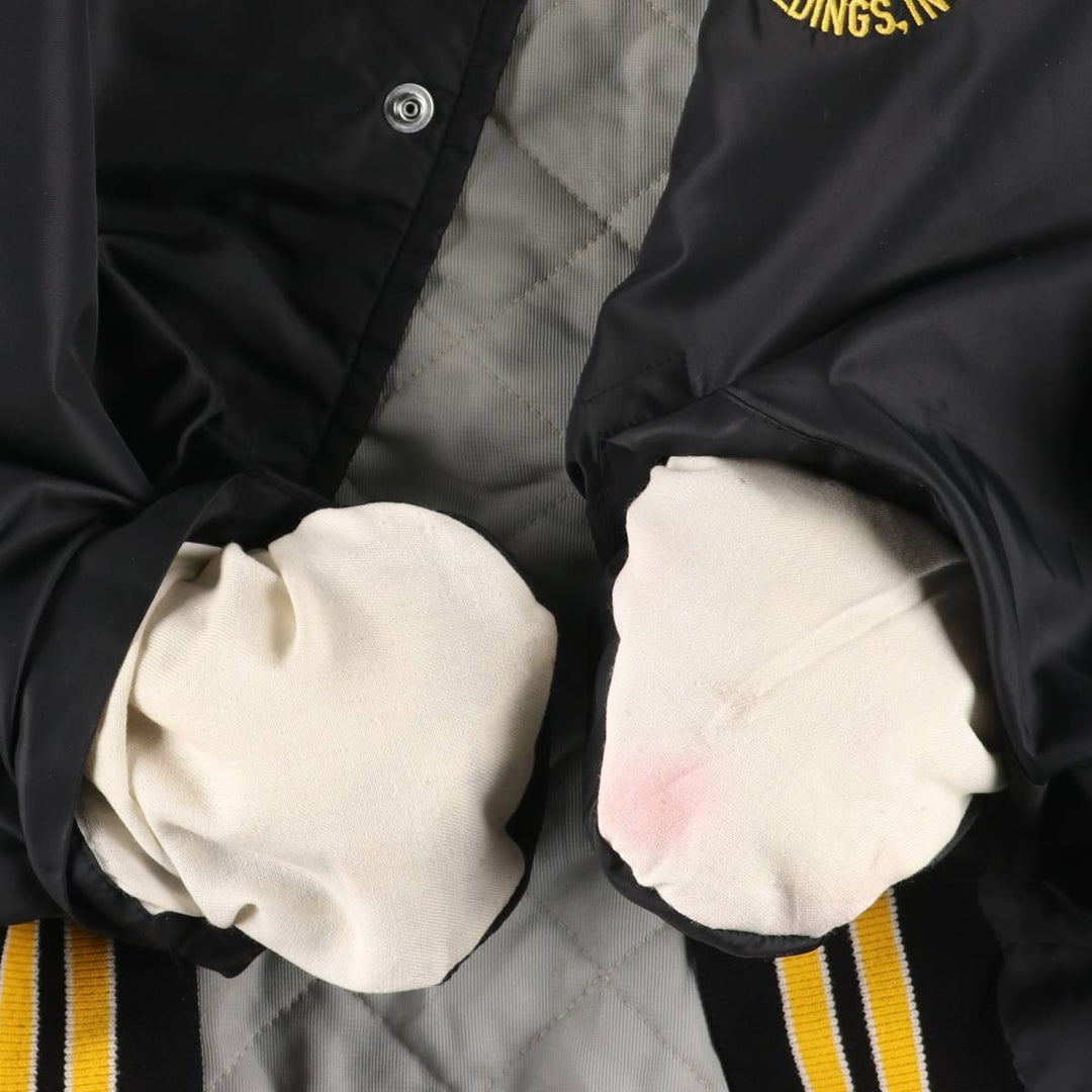 Pla-Jac Dunbrooke Padded Varsity Jacket, Made in USA, Men's Size L, Vintage unclear black type Vintage Second Hand