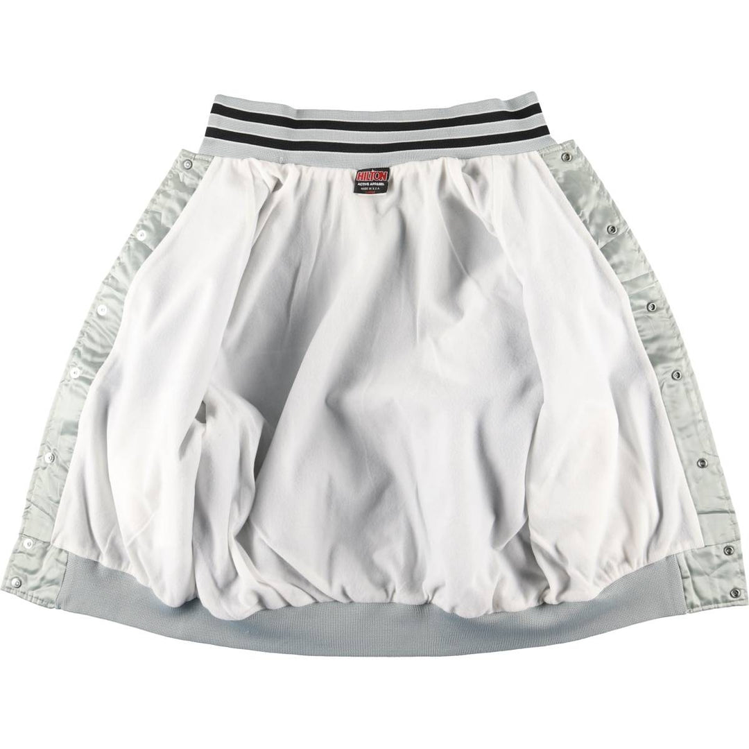 Vintage 80s-90'S Hilton Nylon Varsity Jacket, Made in USA, Size L, Men's Nylon Silver type Vintage Second Hand