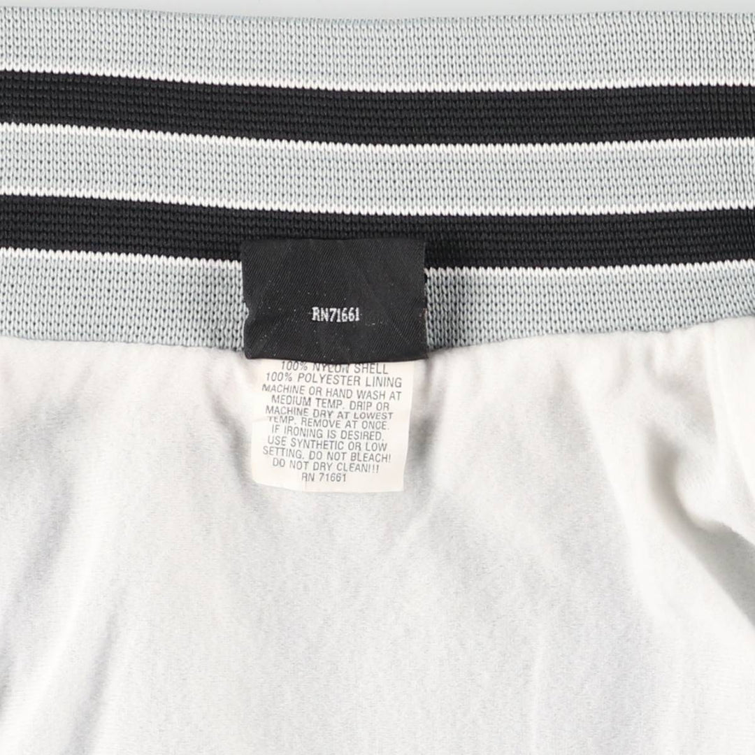 Vintage 80s-90'S Hilton Nylon Varsity Jacket, Made in USA, Size L, Men's Nylon Silver type Vintage Second Hand