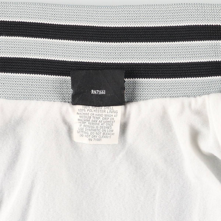 Vintage 80s-90'S Hilton Nylon Varsity Jacket, Made in USA, Size L, Men's Nylon Silver type Vintage Second Hand