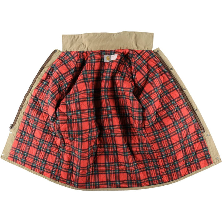 1980'S Carhartt 100th Anniversary Model Padded Puffer Jacket, Made in USA, Men's XL Nylon Beige type Vintage Second Hand