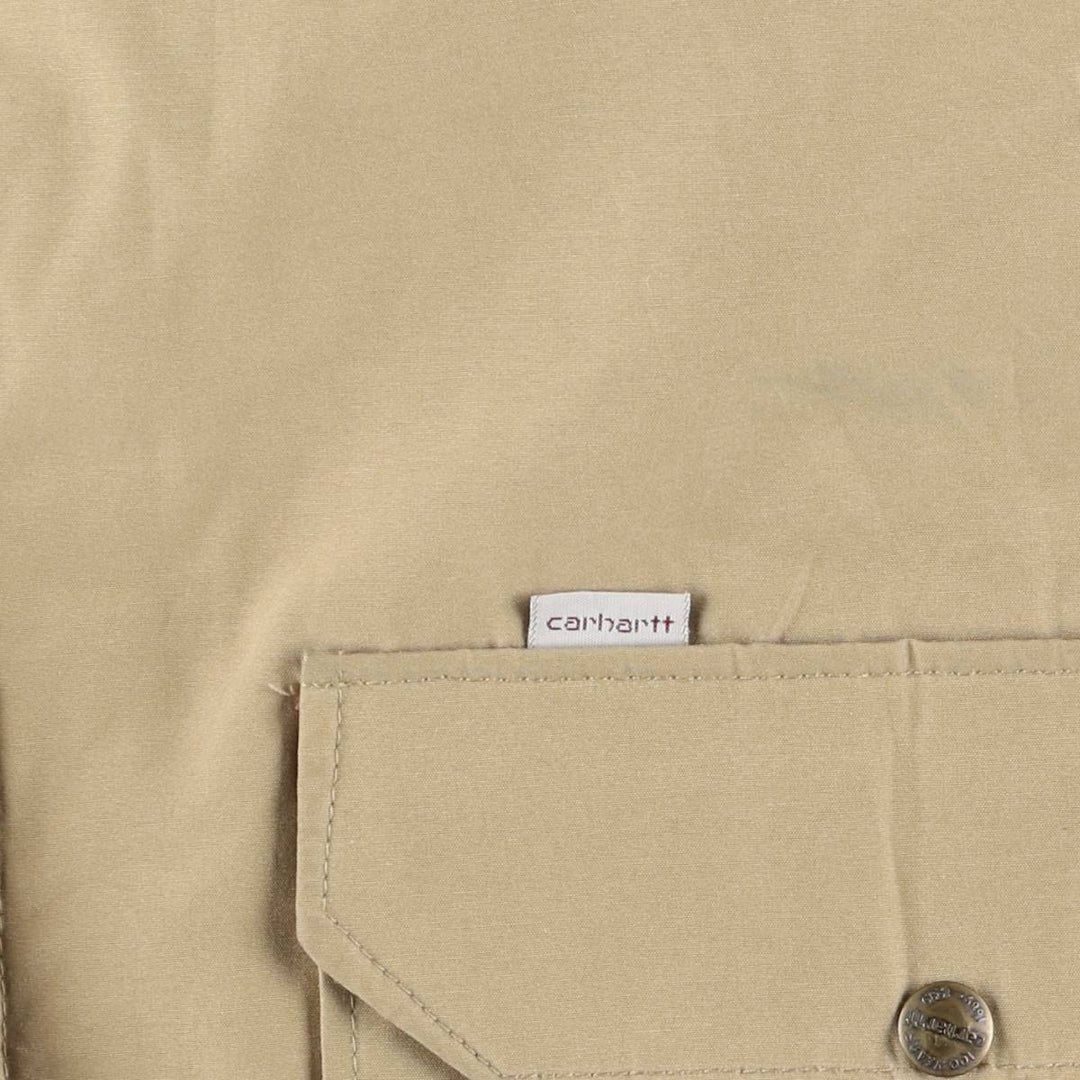 1980'S Carhartt 100th Anniversary Model Padded Puffer Jacket, Made in USA, Men's XL Nylon Beige type Vintage Second Hand