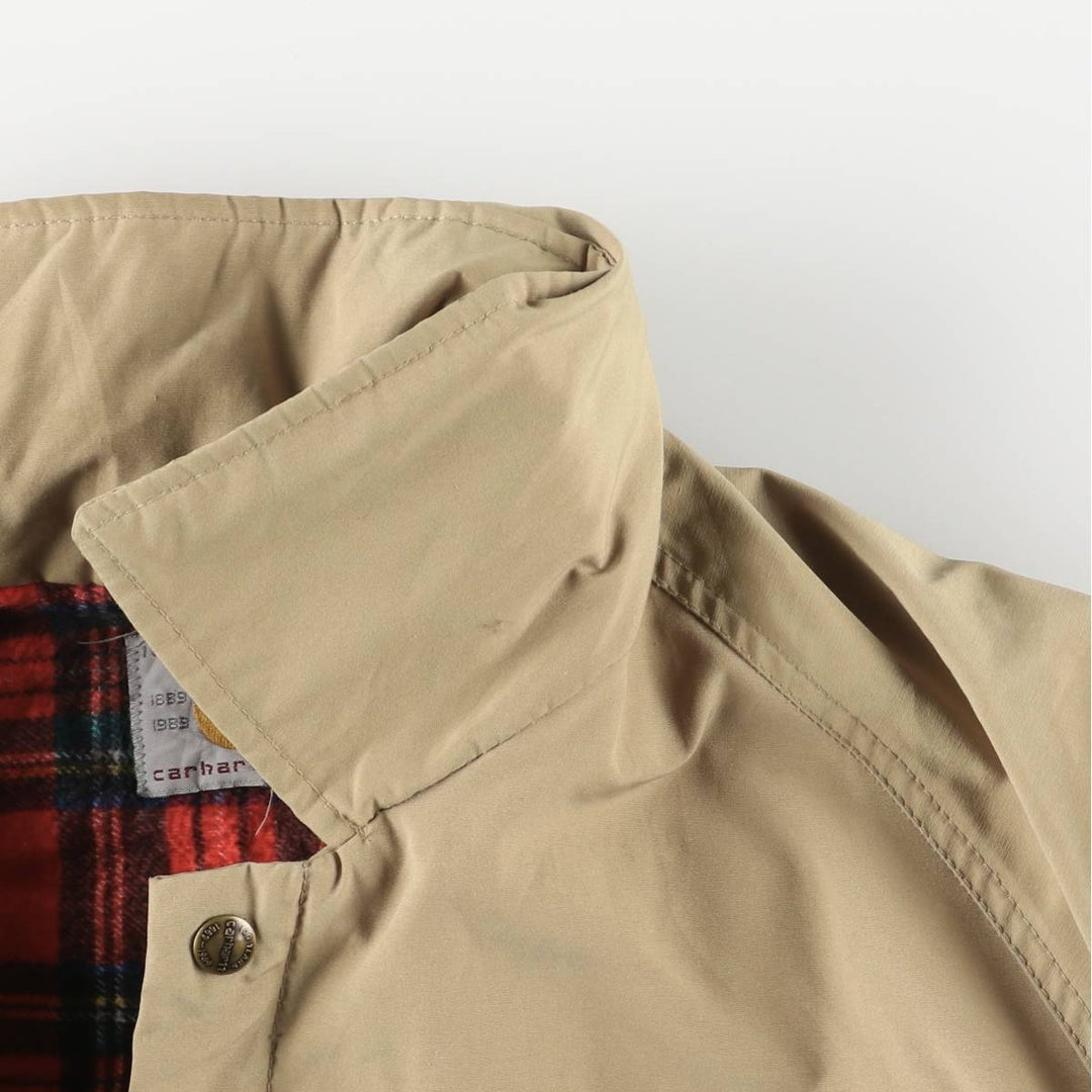 1980'S Carhartt 100th Anniversary Model Padded Puffer Jacket, Made in USA, Men's XL Nylon Beige type Vintage Second Hand