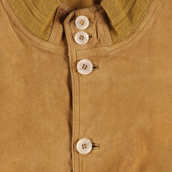 Vintage Balster Jacket, Suede Leather Blouson, Men's Size L Genuine Leather Suede Leather Beige type Vintage Second Hand