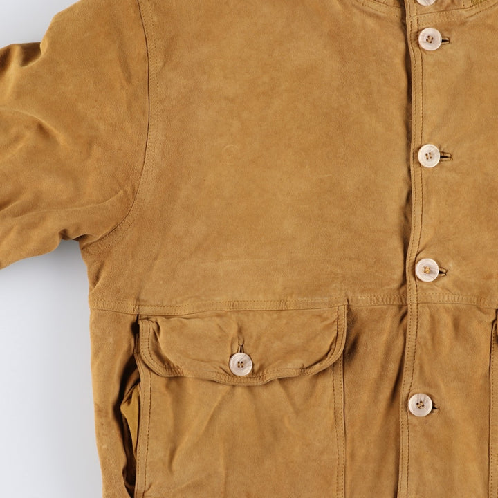 Vintage Balster Jacket, Suede Leather Blouson, Men's Size L Genuine Leather Suede Leather Beige type Vintage Second Hand