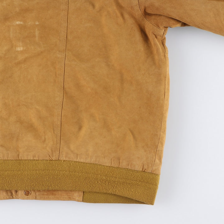 Vintage Balster Jacket, Suede Leather Blouson, Men's Size L Genuine Leather Suede Leather Beige type Vintage Second Hand