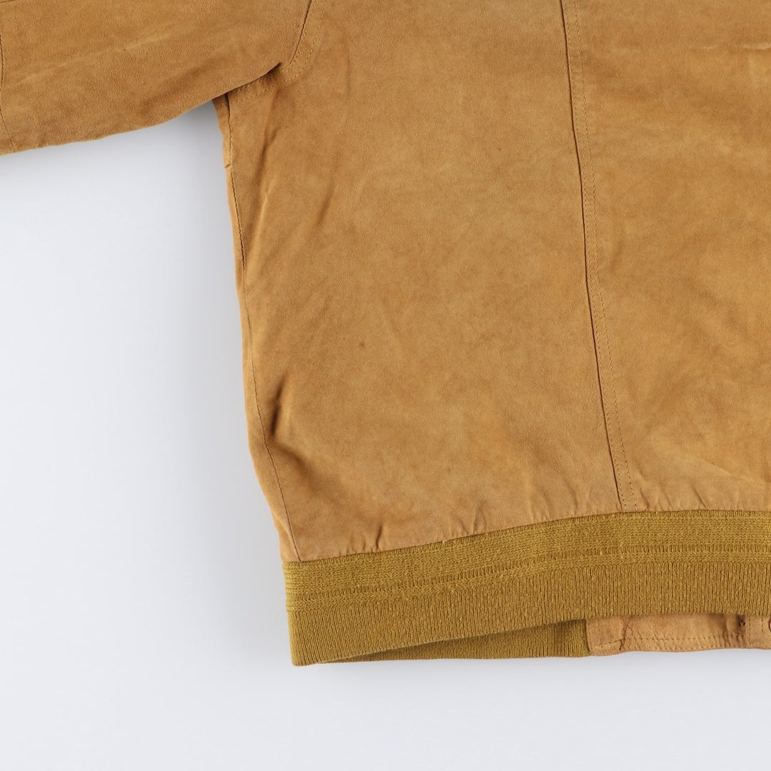 Vintage Balster Jacket, Suede Leather Blouson, Men's Size L Genuine Leather Suede Leather Beige type Vintage Second Hand
