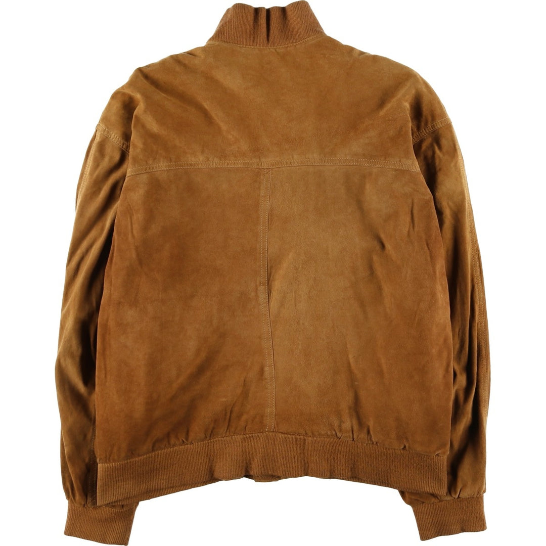 FOVER Balster Jacket, Suede Leather Blouson, Made in Italy, Men's Size L, Vintage unclear brown type Vintage Second Hand