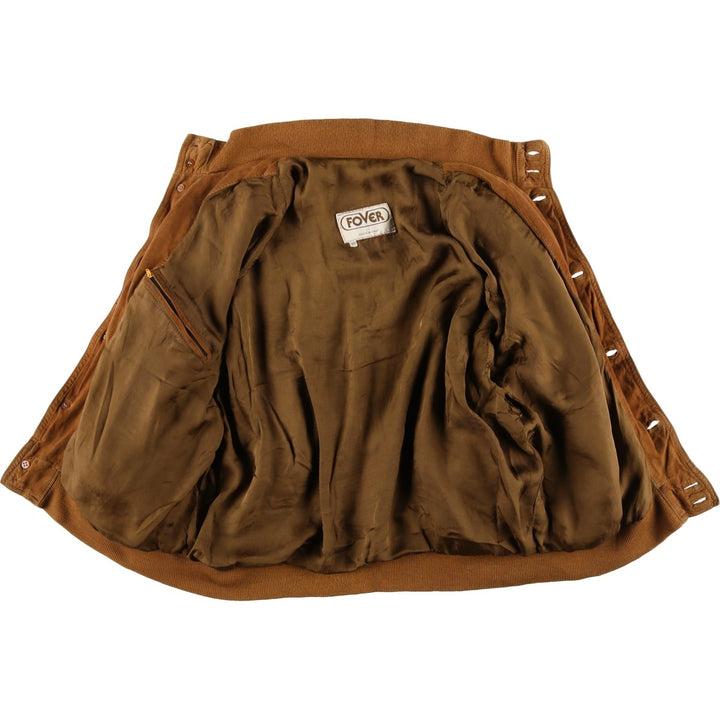 FOVER Balster Jacket, Suede Leather Blouson, Made in Italy, Men's Size L, Vintage unclear brown type Vintage Second Hand