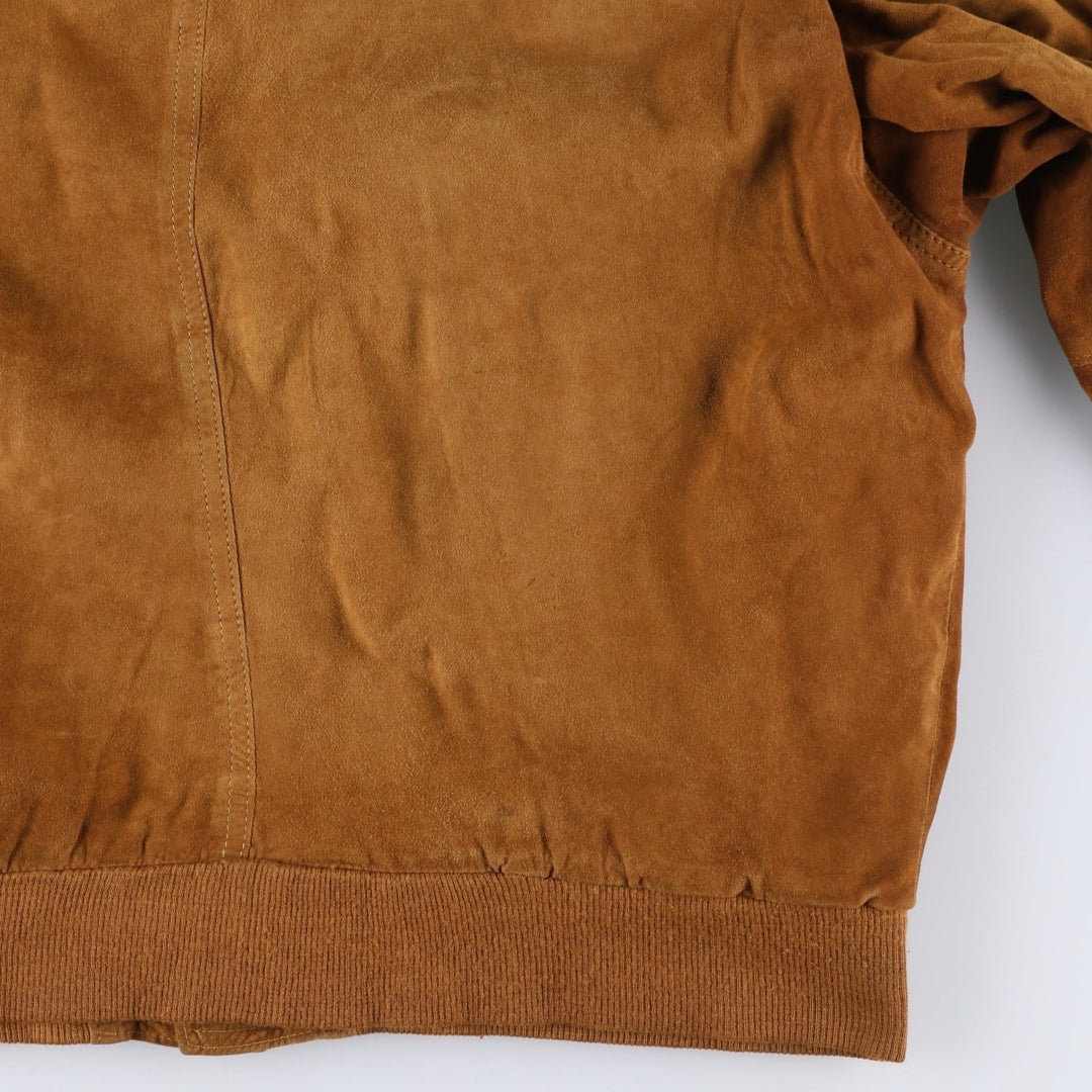 FOVER Balster Jacket, Suede Leather Blouson, Made in Italy, Men's Size L, Vintage unclear brown type Vintage Second Hand